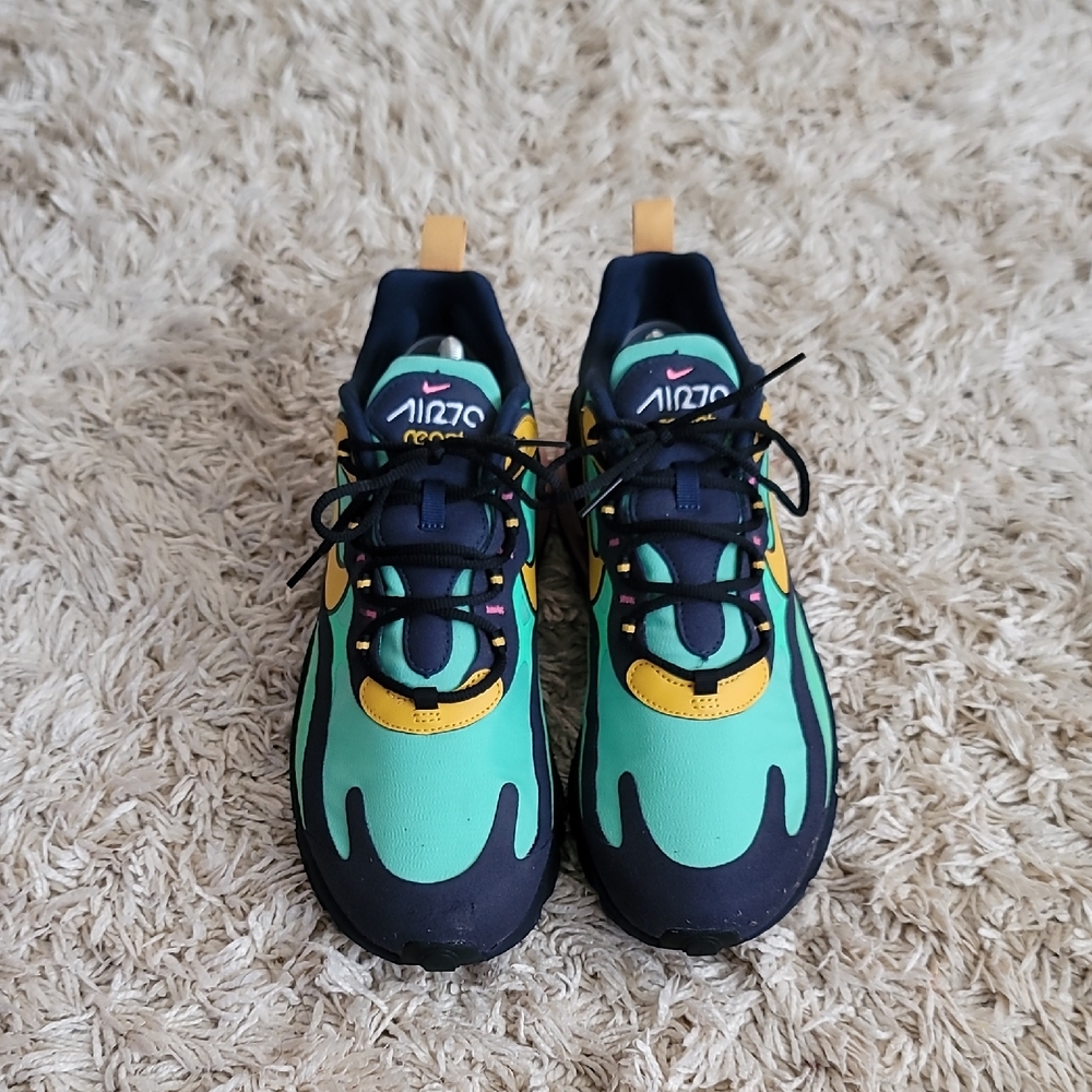 Nike Air270 React Green and Yellow Sneakers